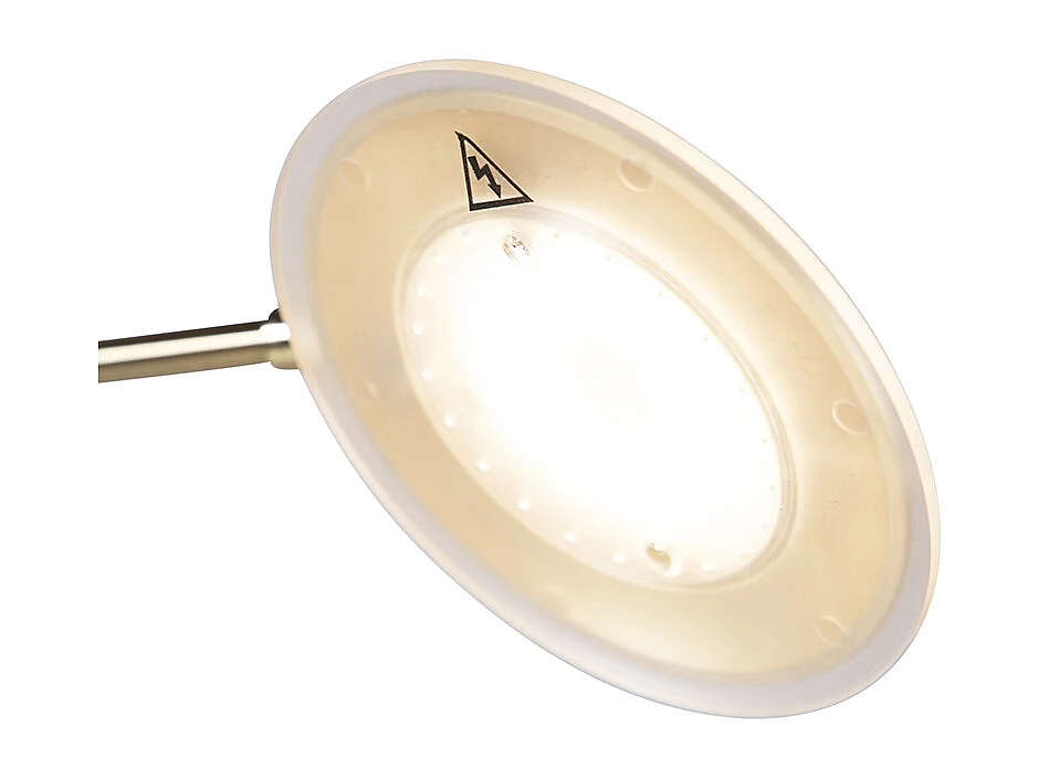 Lampadaire en or avec bras de lecture avec LED et port USB - Séville