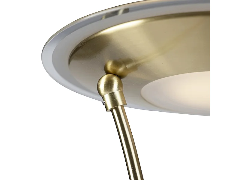 Lampadaire en or avec bras de lecture avec LED et port USB - Séville