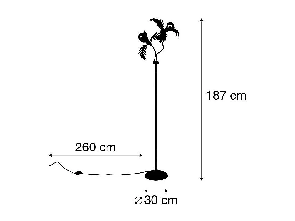 Lampadaire intelligent or 187 cm avec 2 G95 Wifi - Botanica