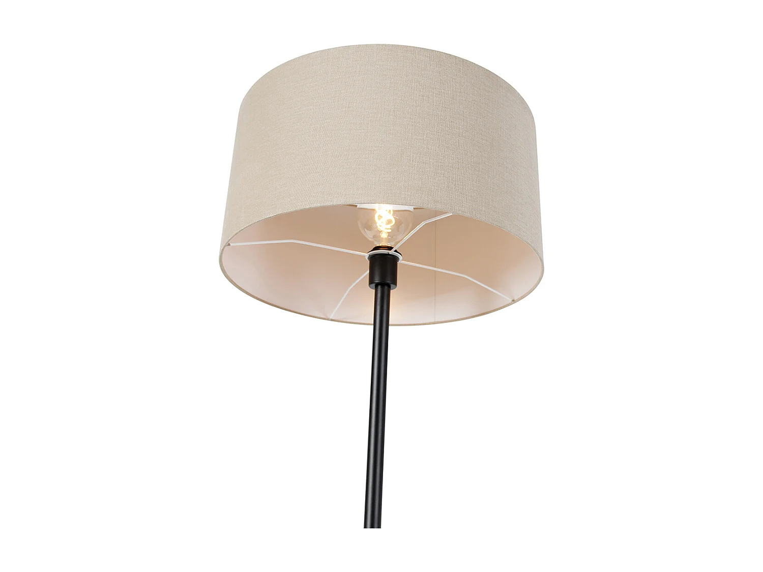 Lampadaire noir avec abat-jour marron clair 50 cm - Simplo