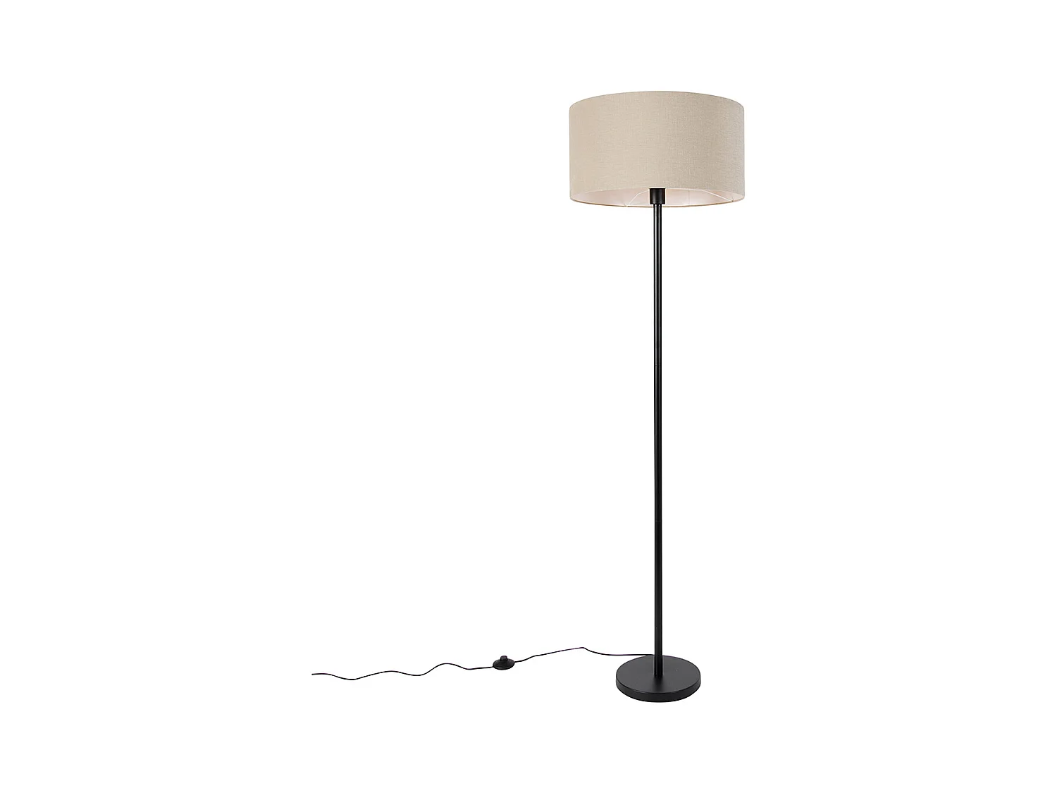 Lampadaire noir avec abat-jour marron clair 50 cm - Simplo