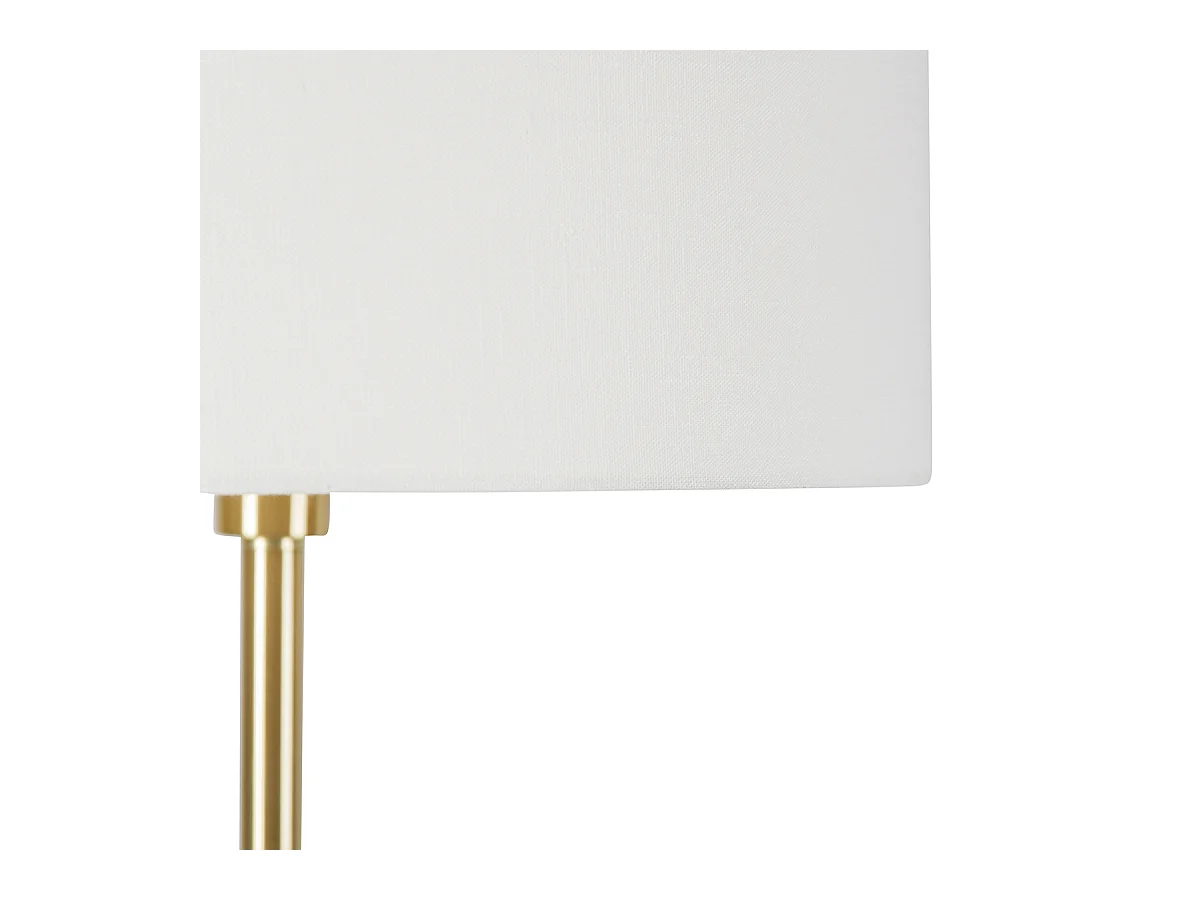 Lampadaire laiton avec abat-jour blanc 50 cm - Simplo