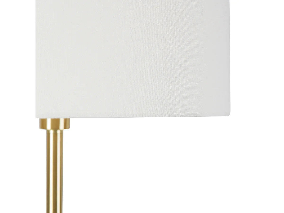 Lampadaire en laiton avec abat-jour blanc 50 cm - Simplo