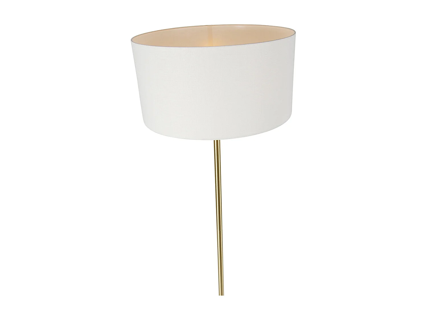 Lampadaire en laiton avec abat-jour blanc 50 cm - Simplo