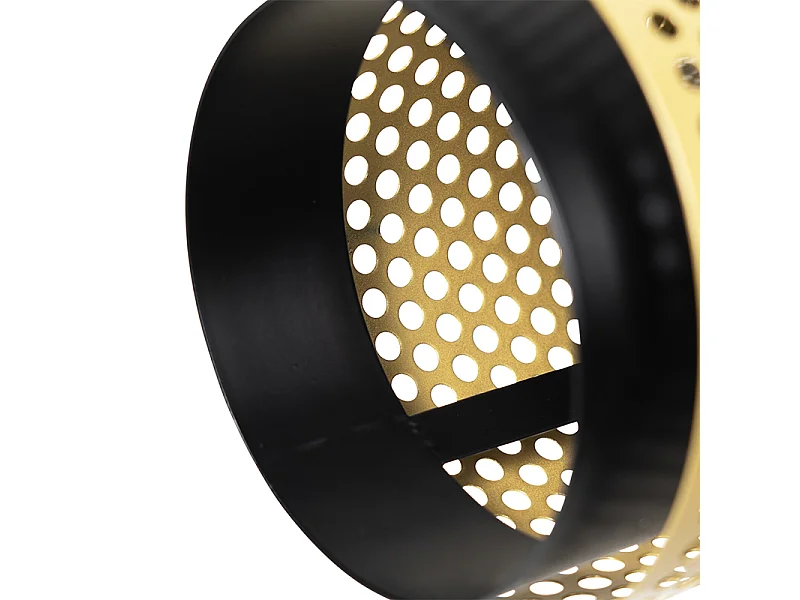 Lampadaire industriel noir doré 3 lumières - Kayden