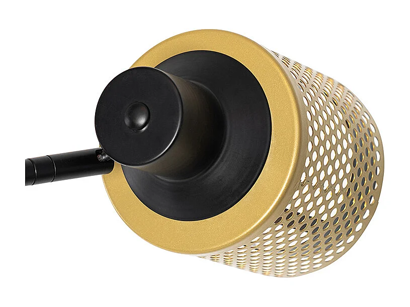 Lampadaire industriel noir doré 3 lumières - Kayden