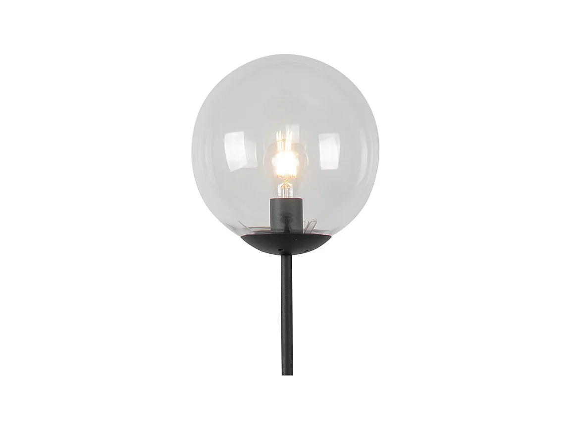 Lampadaire Art Déco noir avec verre transparent - Pallon Mezzi