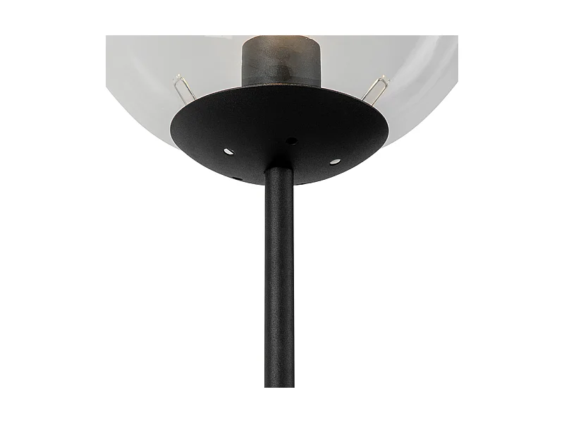 Lampadaire Art Déco noir avec verre transparent - Pallon Mezzi