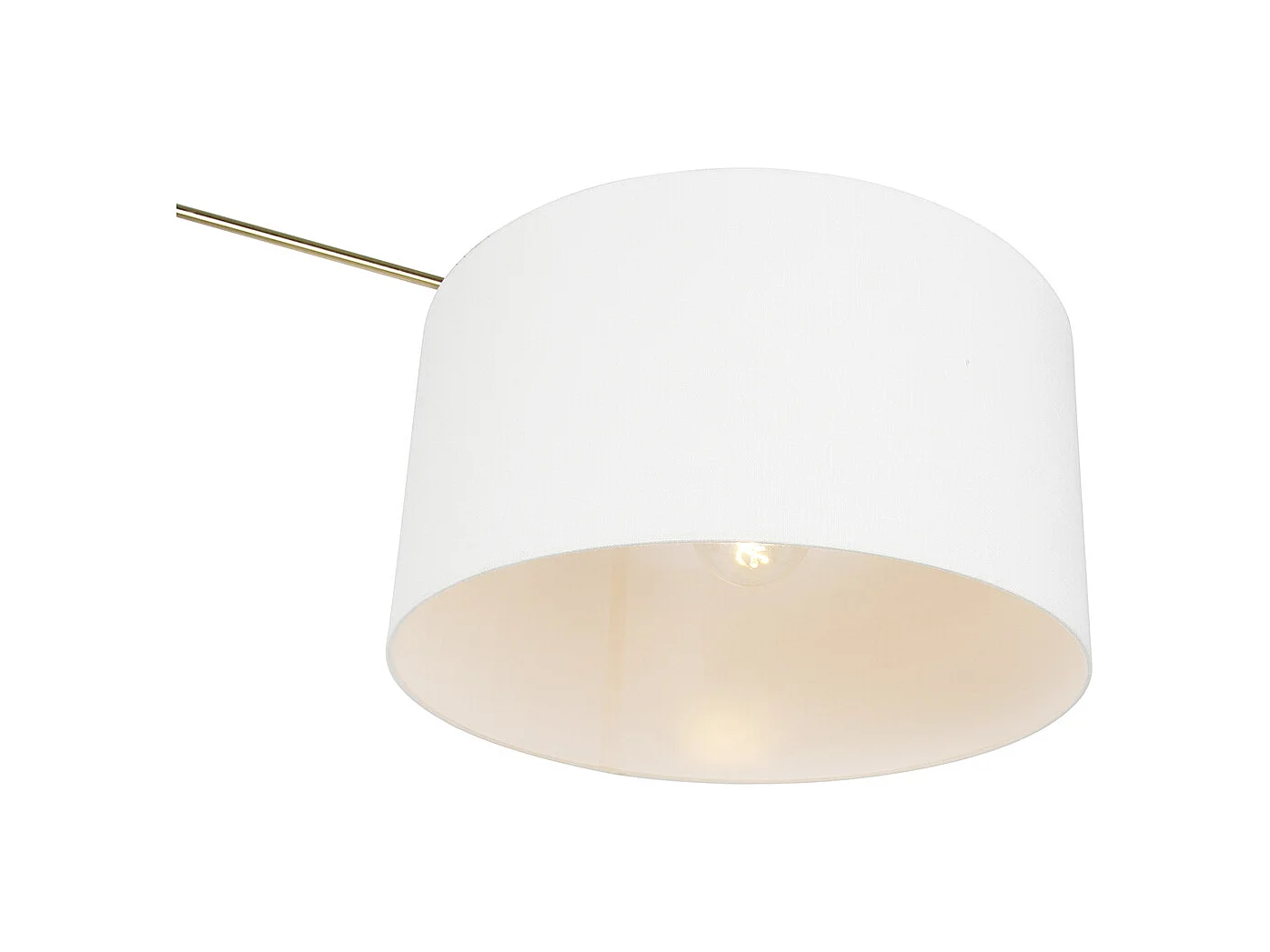 Lampadaire moderne doré avec abat-jour blanc 50 cm réglable - Editor