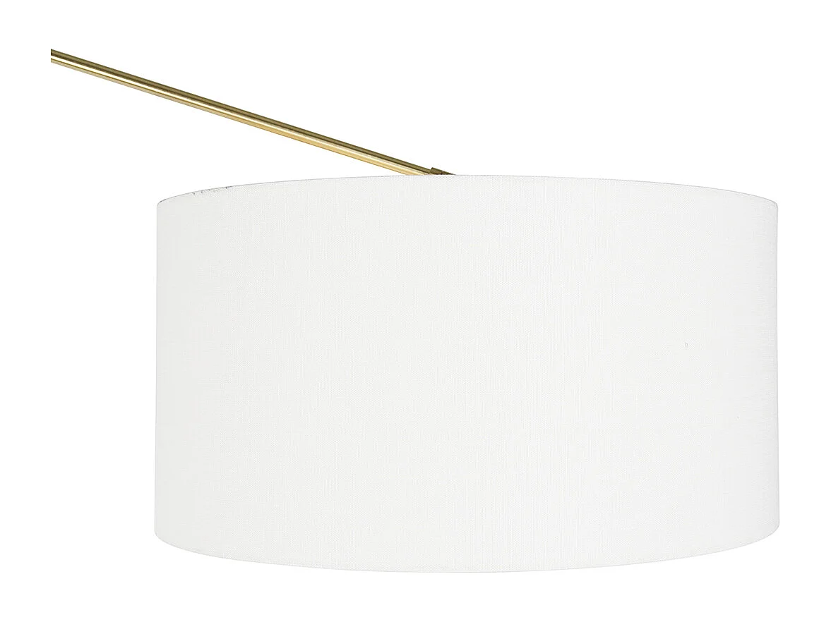 Lampadaire moderne doré avec abat-jour blanc 50 cm réglable - Editor