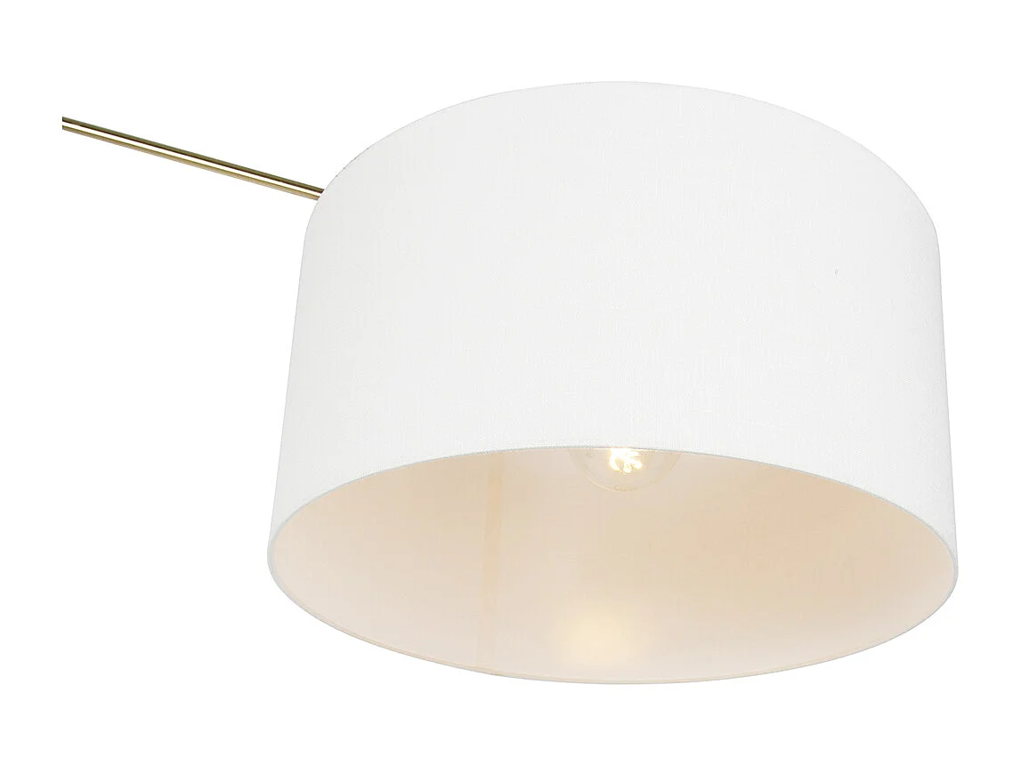 Lampadaire moderne doré avec abat-jour blanc 50 cm réglable - Editor