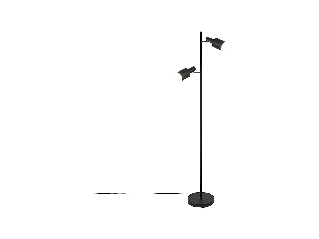 Lampadaire moderne noir 2 lumières - Stijn