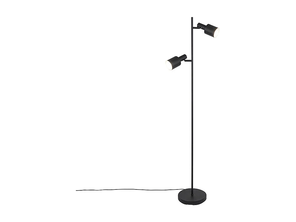Lampadaire moderne noir 2 lumières - Stijn