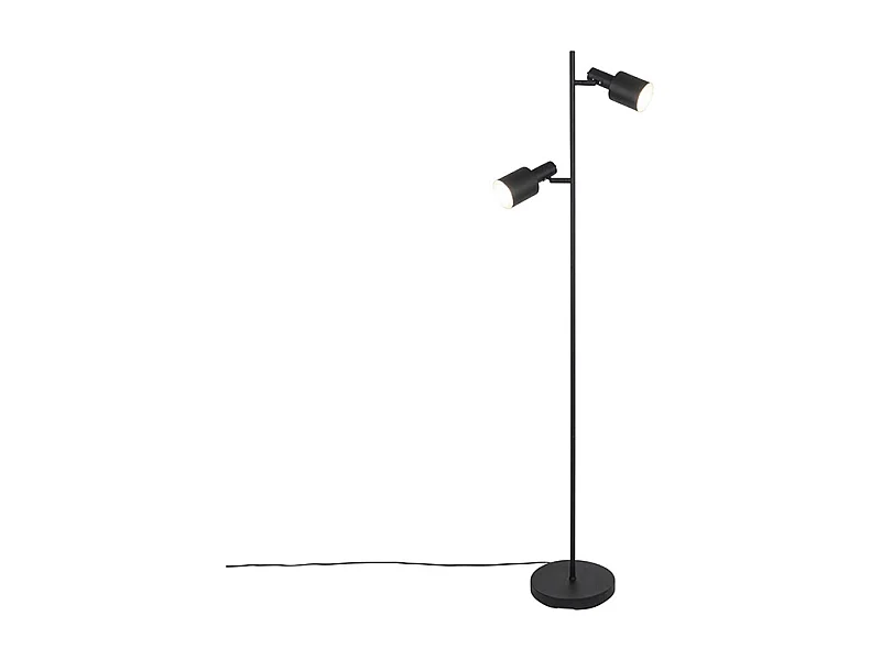 Lampadaire moderne noir 2 lumières - Stijn