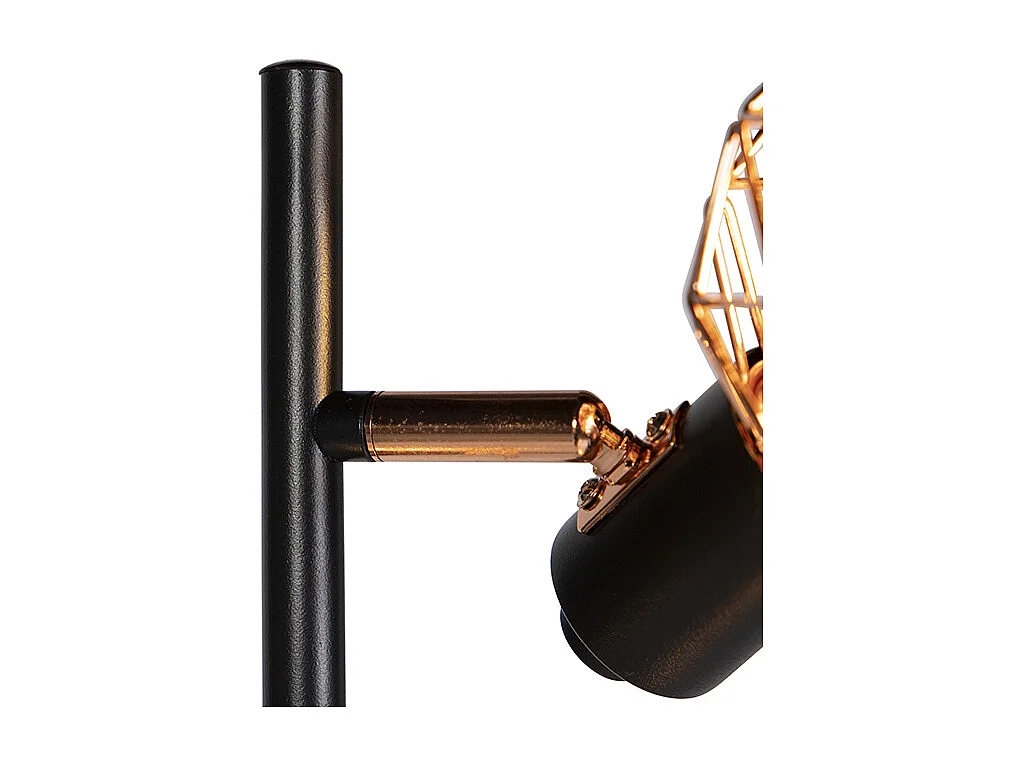 Lampadaire noir avec cuivre 3 lumières - Mesh