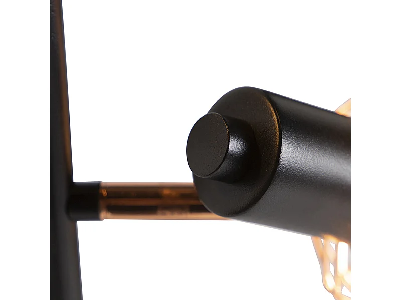 Lampadaire noir avec cuivre 3 lumières - Mesh