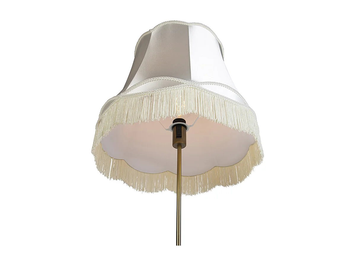 Lampadaire bronze avec abat-jour Granny crème 45 cm réglable - Parte