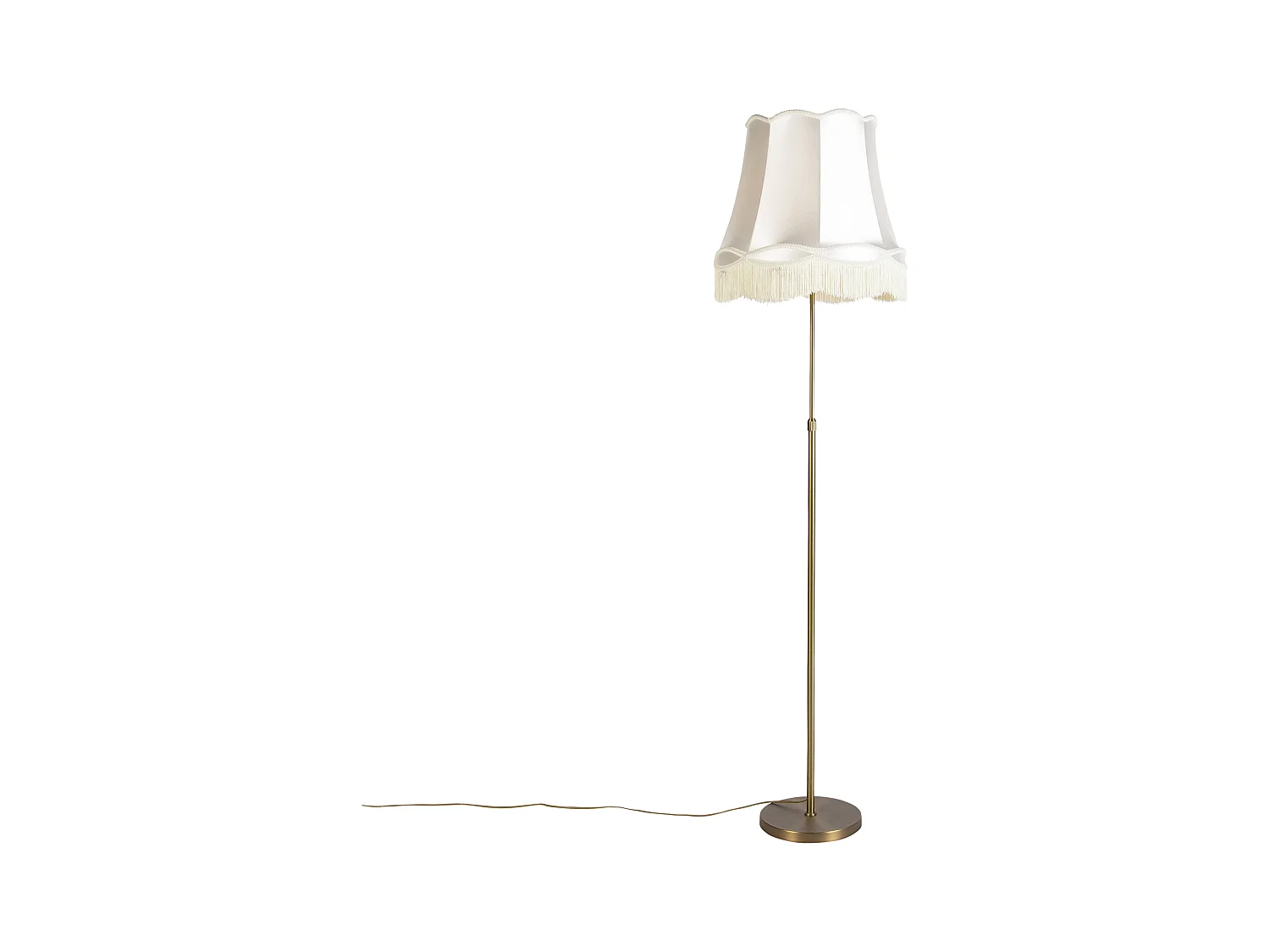 Lampadaire en bronze avec abat-jour Granny crème 45 cm réglable - Parte