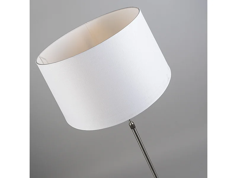 Lampadaire acier avec abat-jour blanc réglable 45 cm - Parte