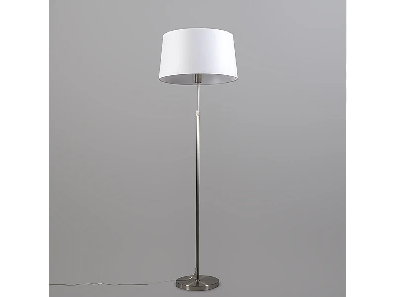 Lampadaire acier avec abat-jour blanc réglable 45 cm - Parte