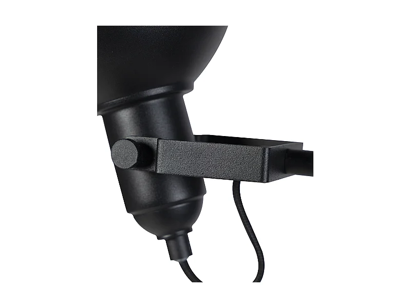 Lampadaire industriel noir à 3 lumières dorées - Tommy