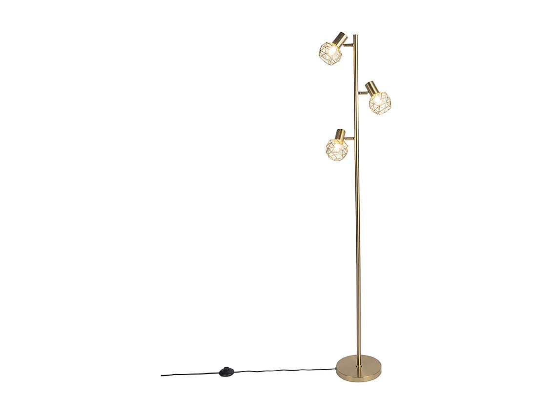 Lampadaire design or 3 lumières orientable - Mesh