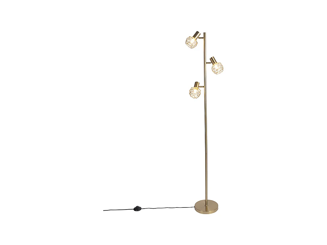 Lampadaire design or 3 lumières orientable - Mesh