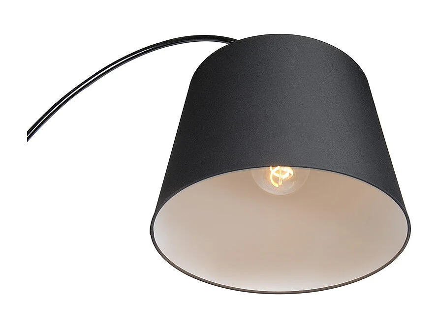 Lampadaire moderne avec abat-jour noir - Bend