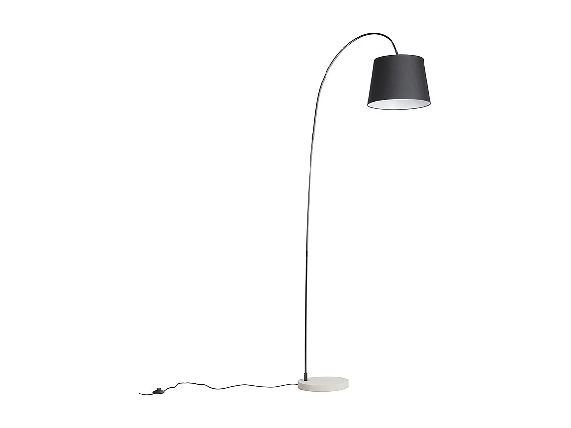 Lampadaire moderne avec abat-jour noir - Bend