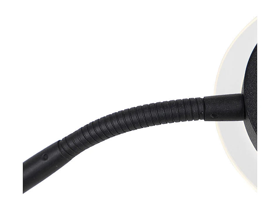 Lampadaire moderne noir avec LED et bras de lecture - Divine