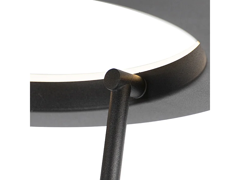 Lampadaire moderne noir avec LED et bras de lecture - Divine