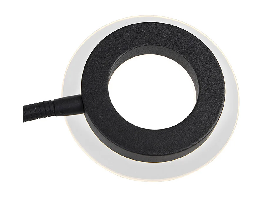 Lampadaire moderne noir avec LED et bras de lecture - Divine