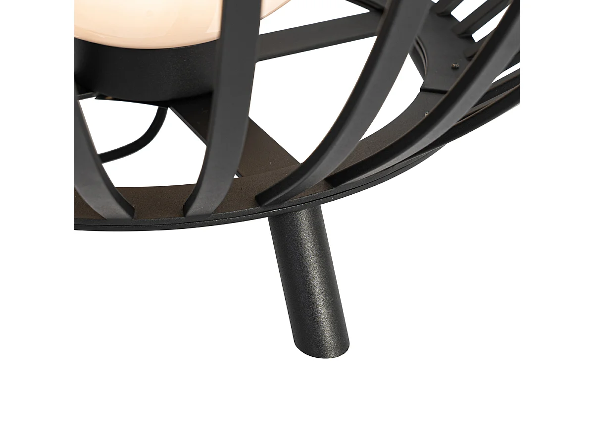 Lampadaire design noir avec opale 110 cm - Angela