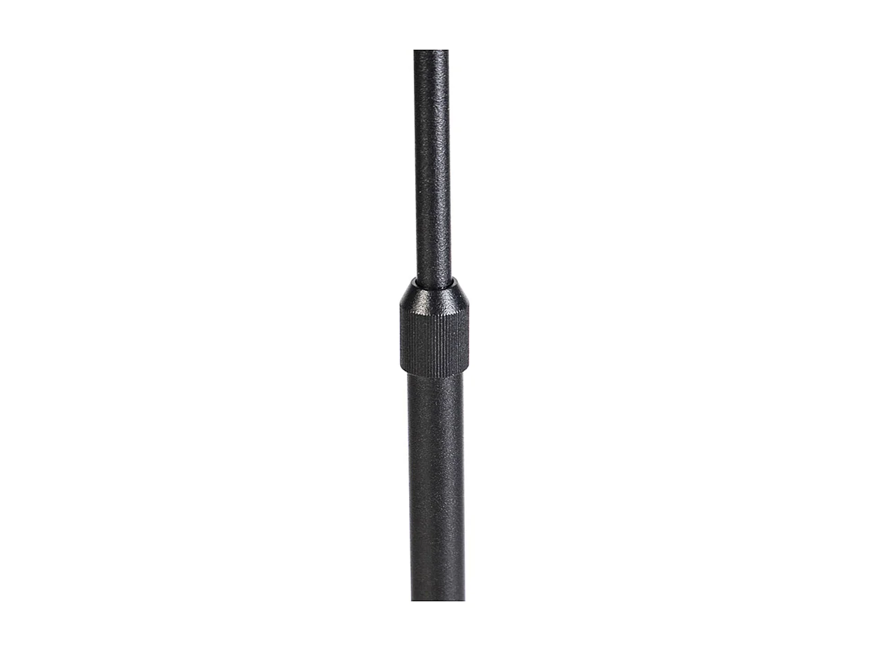 Lampadaire noir avec abat-jour en velours jaune ocre et or 35 cm - Parte