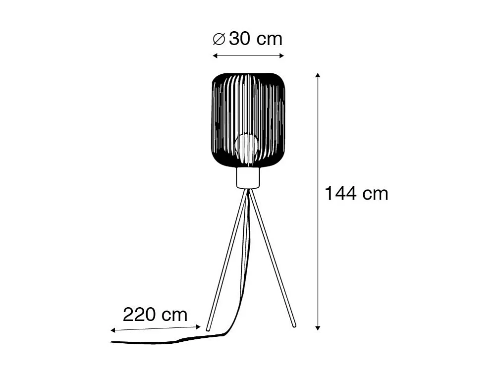 Lampadaire design noir avec or - Mayelle