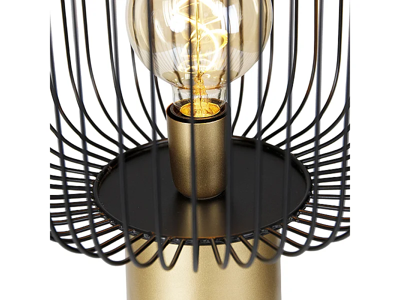 Lampadaire design noir avec or - Mayelle