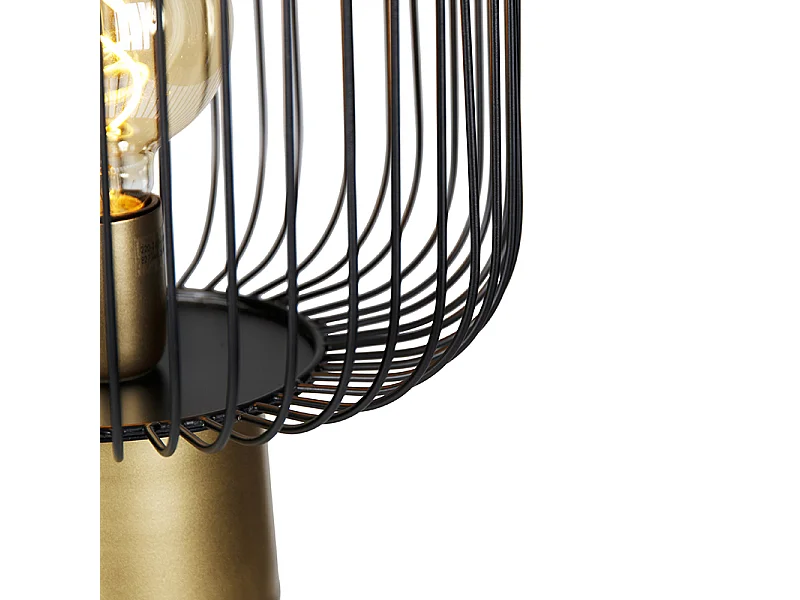 Lampadaire design noir avec or - Mayelle