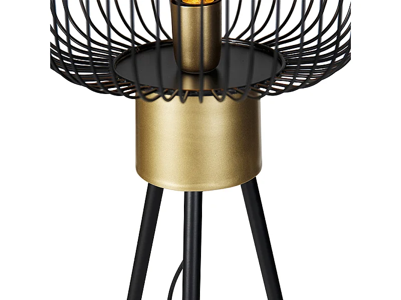 Lampadaire design noir avec or - Mayelle