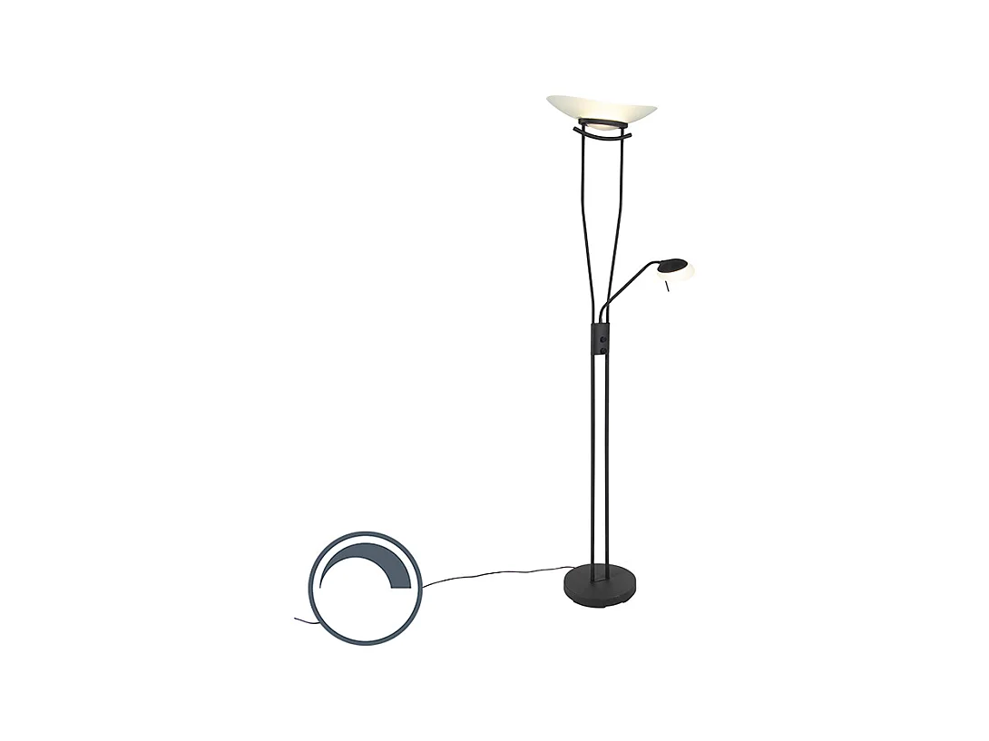 Lampadaire moderne noir avec LED - LEXUS