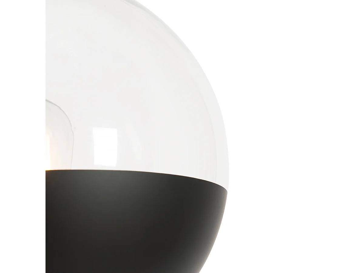 Lampadaire rétro noir avec verre clair - Eclipse