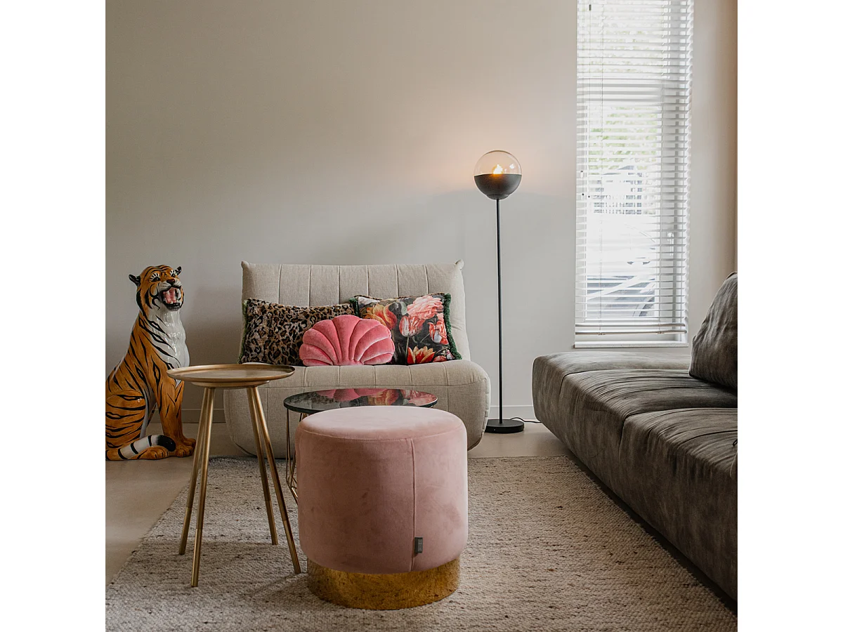 Lampadaire rétro noir avec verre clair - Eclipse