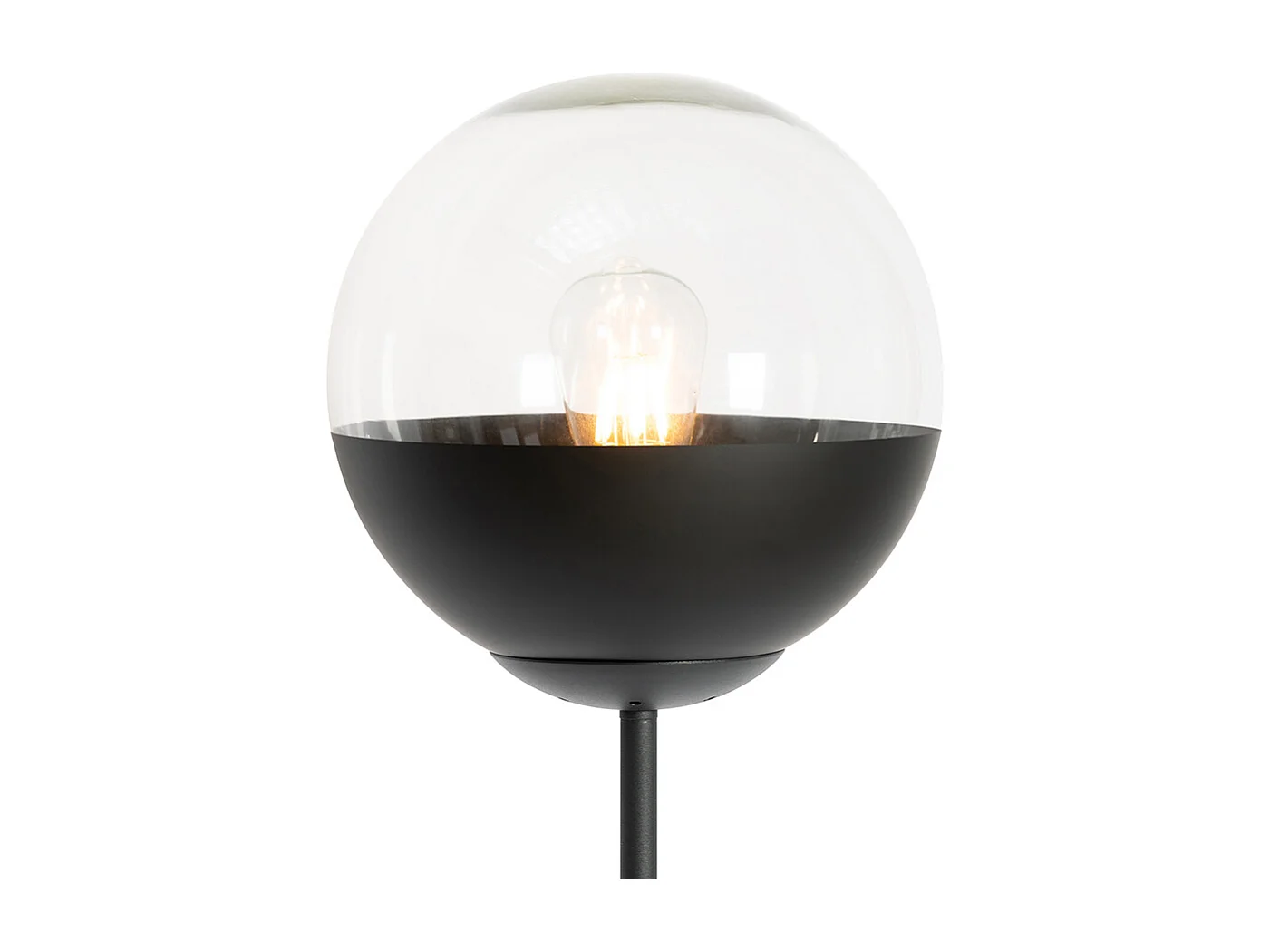 Lampadaire rétro noir avec verre clair - Eclipse