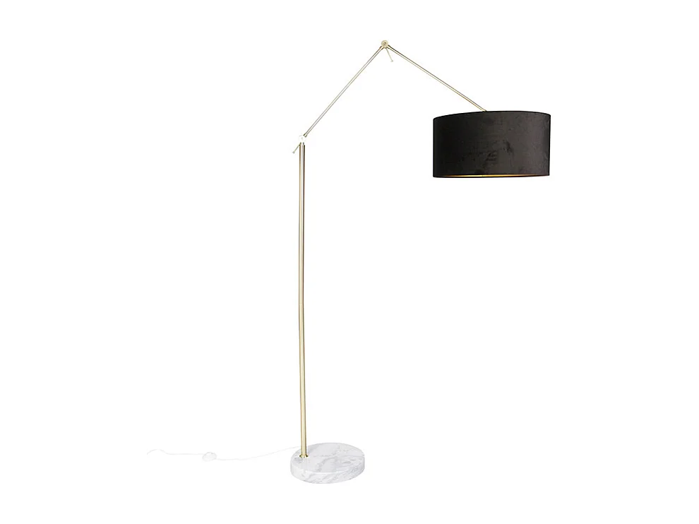 Lampadaire moderne doré  / abat-jour velours noir 50 cm - Editeur