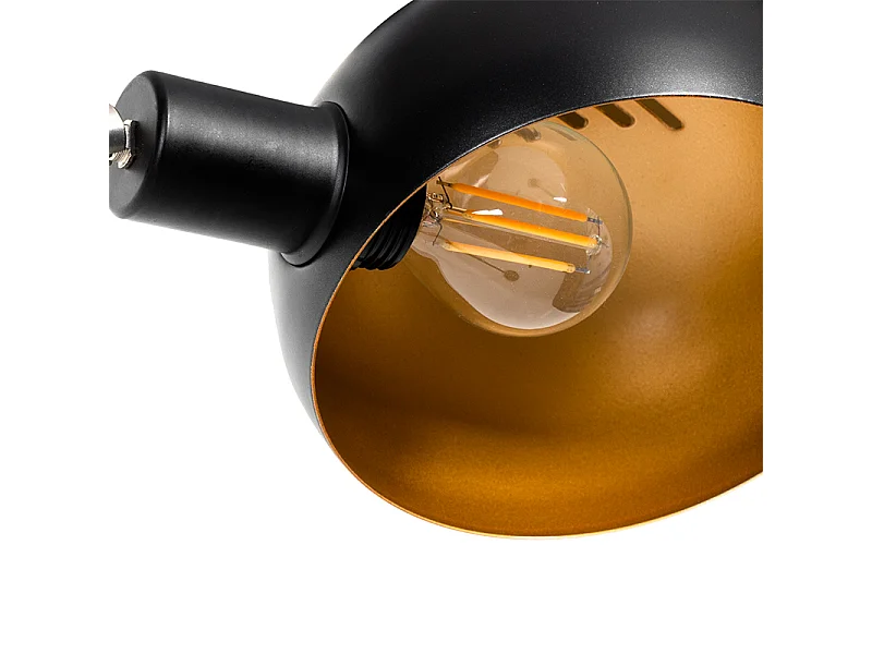 Lampadaire design noir avec or 5 lumières - Sixties Marmo