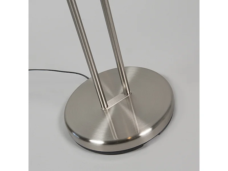 Lampadaire moderne en acier avec lampe de lecture avec LED - Eva