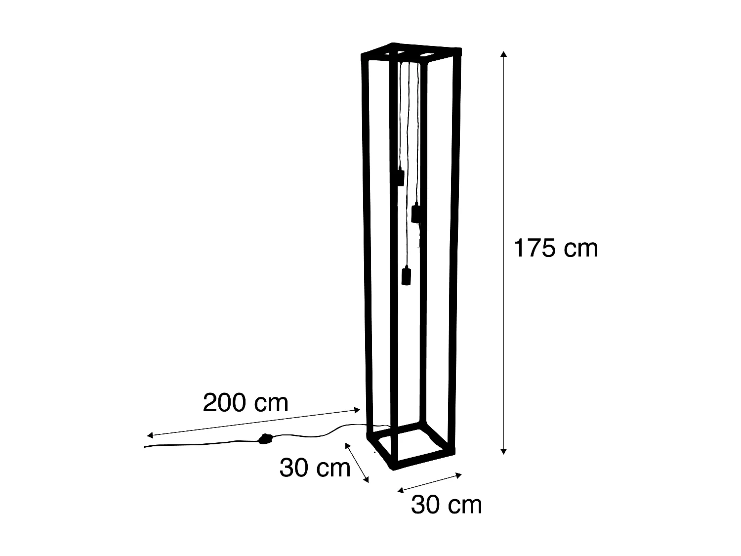 Lampadaire intelligent noir 3 lumières avec Wifi G95 - Big Cage