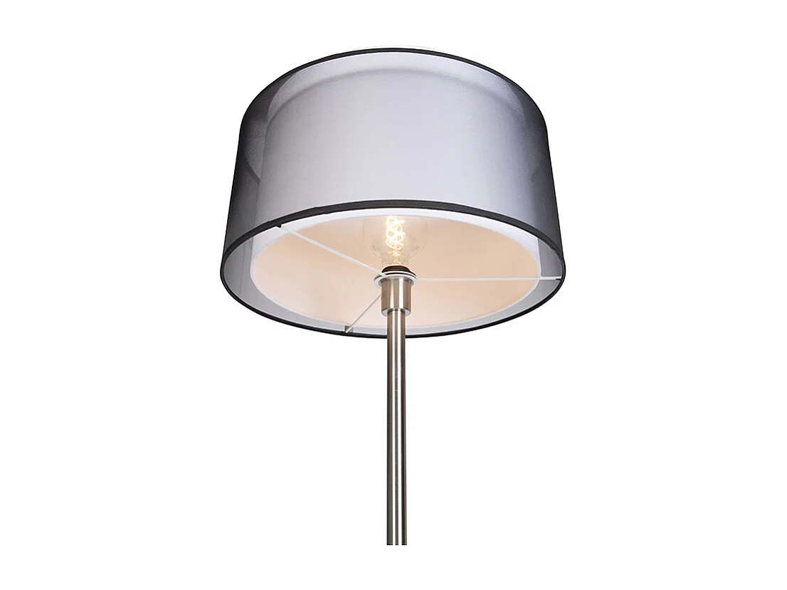 Lampadaire design acier avec abat-jour noir et blanc 47 cm - Simplo