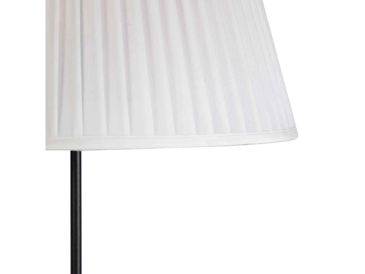 Lampadaire noir avec abat-jour plissé crème 45 cm réglable - Parte