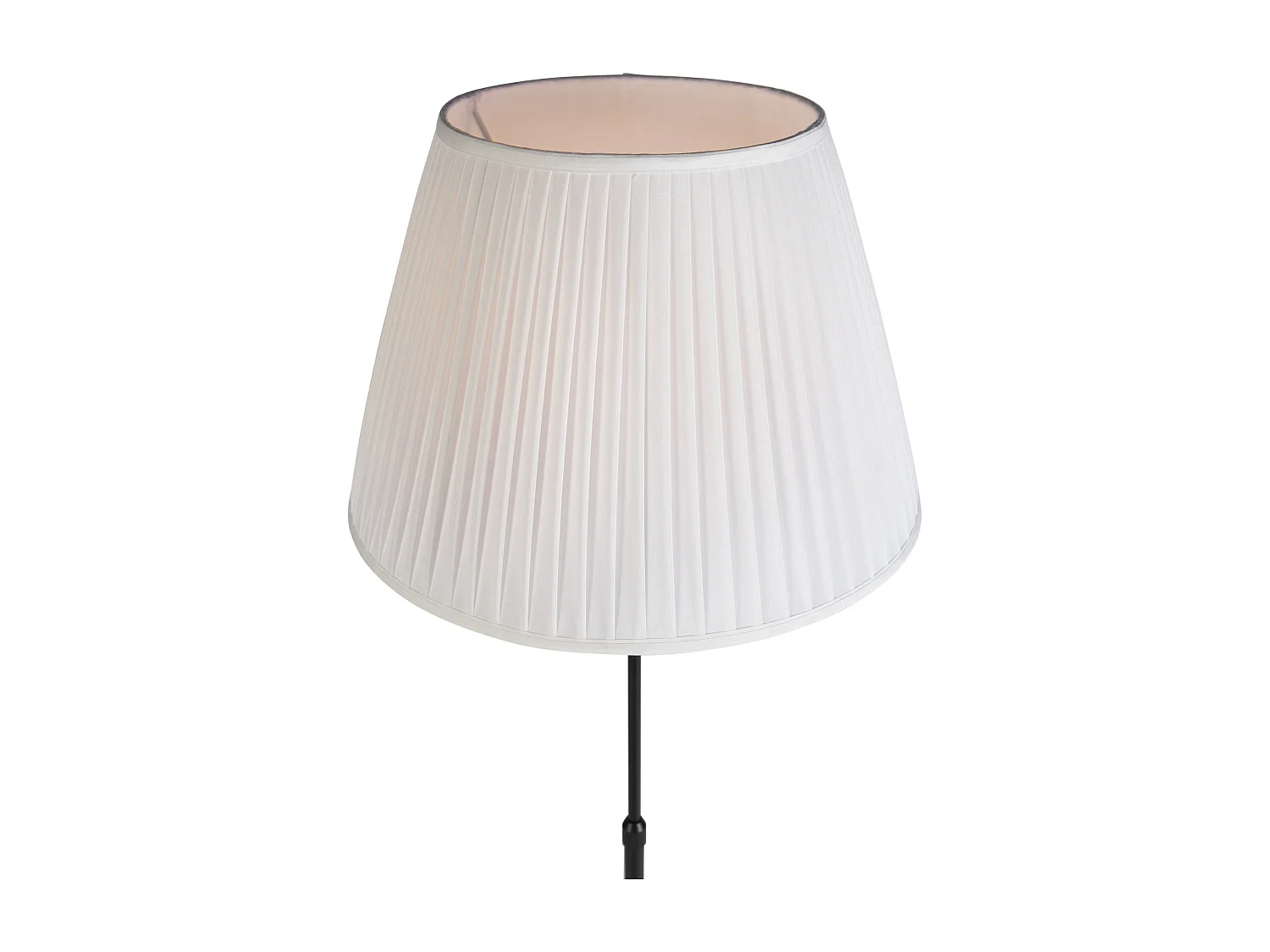 Lampadaire noir avec abat-jour plissé crème 45 cm réglable - Parte