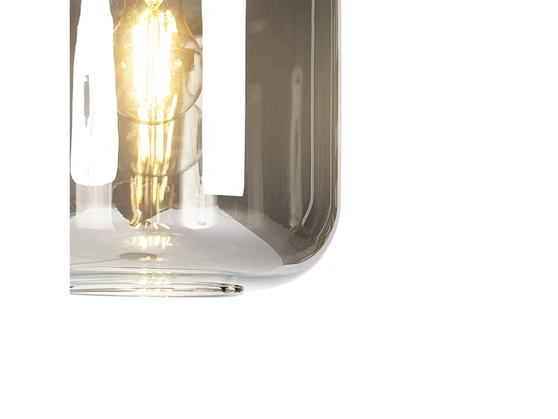 Lampadaire design noir avec verre doré et fumé - Zuzanna